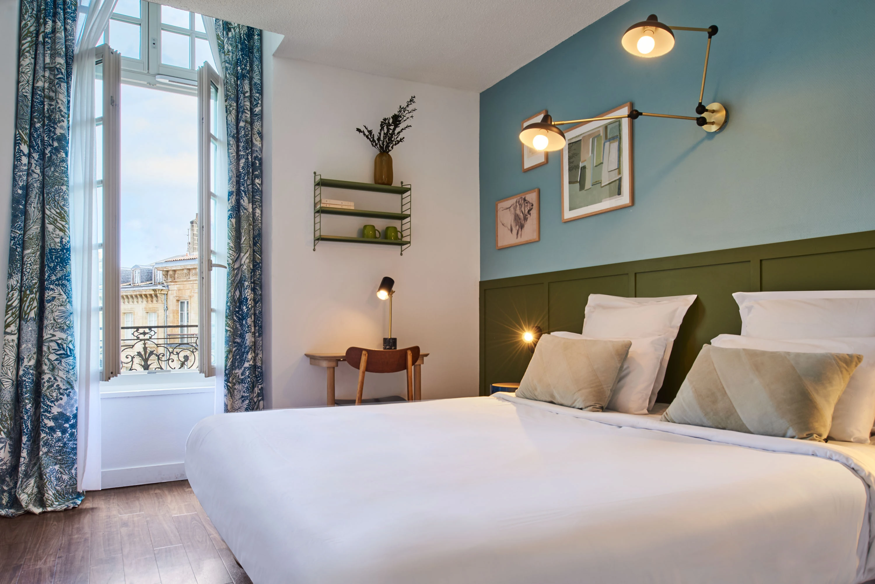 Chambre de l'Hôtel Clémenceau, Bordeaux — décoration Violette Cruse